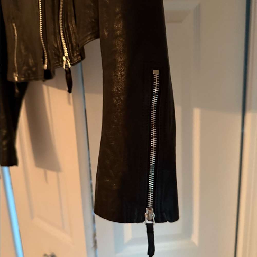 White House Black Market Black Leather Jacket - Picture 3 of 5
